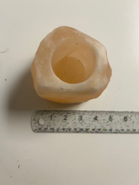 Medium Pink Himalayan Salt Candle Holder – Protection, Balance, & Serenity