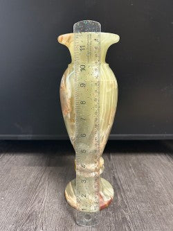 Striped Green Calcite Carved Vase – Radiant Energy & Clarity