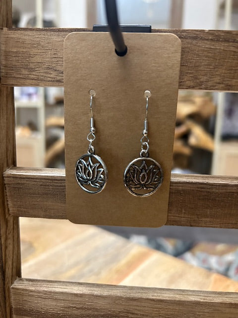 Metal Earrings - Lotus Mandala