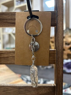 Crystal Keychain - Love & Clear Quartz