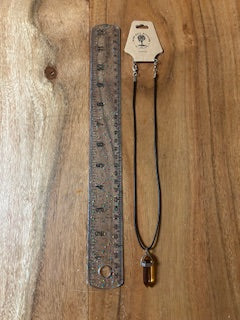 Crystal Necklace - Polished Resin Tower Orange