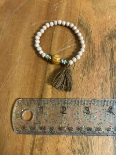Bracelet - Wooden Beads & Tassel Set