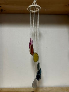 Rainbow Spiral Hanging Crystal Slices