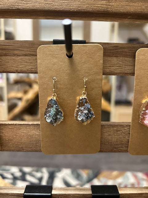 Crystal Earrings - Gray Teardrop