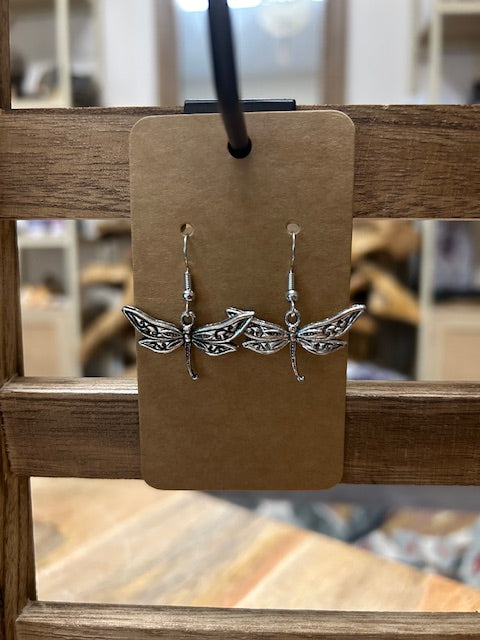 Metal Earrings - Dragonfly
