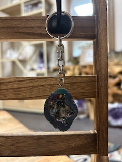 Crystal Keychain - Rainbow Geode