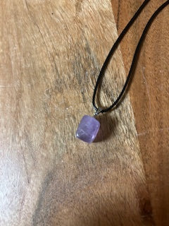 Crystal Necklace - Polished Square Amethyst