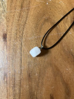 Crystal Necklace - Polished Square Rose Quartz