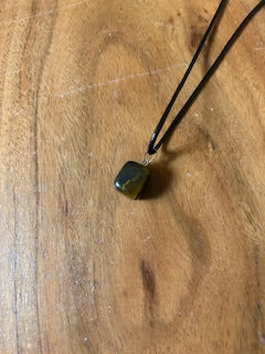 Crystal Necklace - Polished Square Tigers Eye