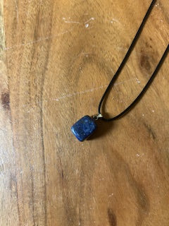Crystal Necklace - Polished Square Blue Lapis