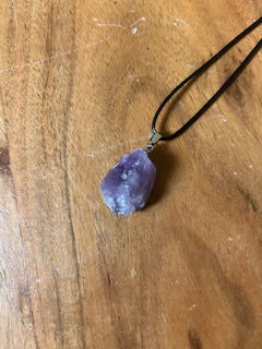 Crystal Necklace - Medium Raw Amethyst Piece