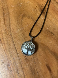 Crystal Necklace - Silver Wrapped White Howlite Tree of Life