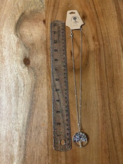 Crystal Necklace - Small Silver Fluorite Tree of Life
