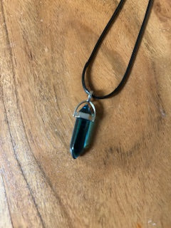 Crystal Necklace - Polished Resin Tower Blue