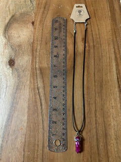 Crystal Necklace - Polished Resin Tower Pink