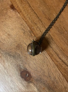 Metal Necklace - Glass Galaxy Sphere