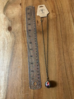 Metal Necklace - Glass Galaxy Sphere