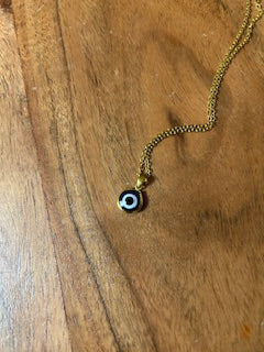 Metal Necklace - Gold Evil Eye