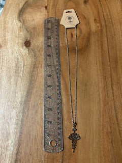 Metal Necklace - Silver Yoga Lotus Pendant
