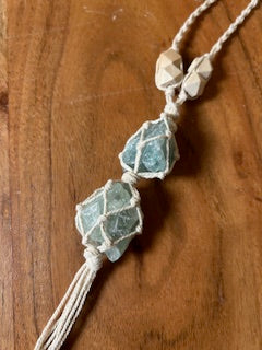 Crystal Keychain - Green Fluorite Macramé