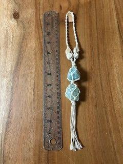 Crystal Keychain - Green Fluorite Macramé