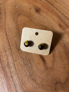Crystal Earrings - Tiger's Eye Spheres