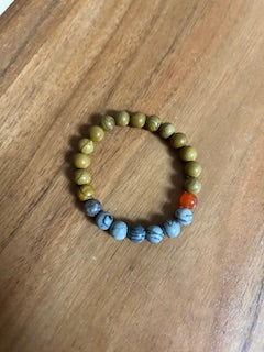 Crystal Bracelet - Red Quartz & Brown Jasper