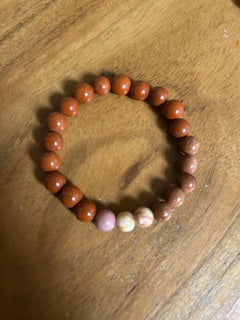 Crystal Bracelet - Red Jasper & Sandstone