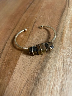 Crystal Bracelet - Gold Tiger's Eye Bangle