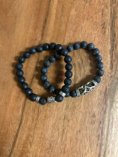 Crystal Bracelet - Lava Rock & Buddha Set