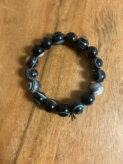 Crystal Bracelet - Large Black Banded Agate