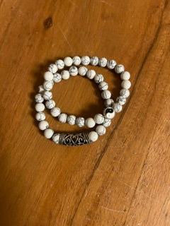 Crystal Bracelet - White Howlite & Yin Yang Set