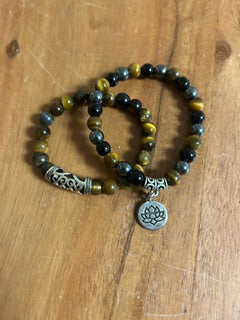 Crystal Bracelet - Tiger's Eye & Yoga Set