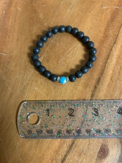 Crystal Bracelet - Lava Rock & Turquoise