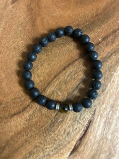 Crystal Bracelet - Lava Rock & Tiger's Eye