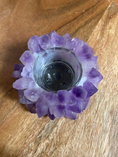 Medium Amethyst Candle Holder – Power, Visualization, & Spirituality