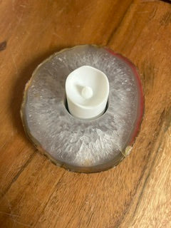 Gray Agate Tealight – Harmony, Knowledge, & Growth