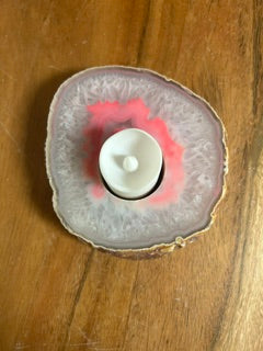 Pink Agate Tealight – Harmony, Knowledge, & Growth