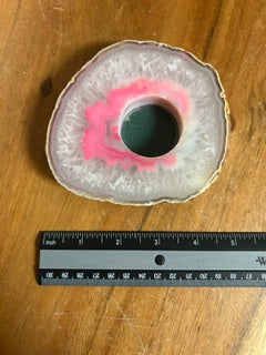 Pink Agate Tealight – Harmony, Knowledge, & Growth