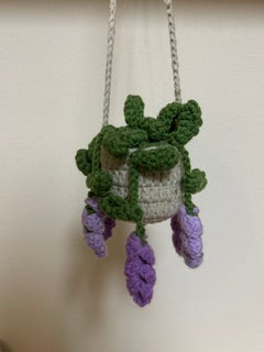 Crochet Hanging Plant - Purple Lavender