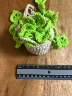 Crochet Hanging Plant - Large Lime Leaves