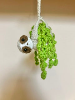 Crochet Hanging Plant - Vine Sloth