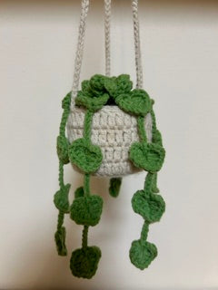 Crochet Hanging Plant - Medium Green Leaves