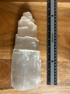 Pointed Selenite Tower Lamp – Vitality, Renewal & Elemental Connection