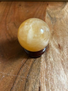 Large Honey Calcite Sphere – Wisdom, Freedom, & Wealth