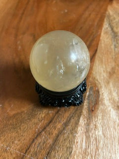 Medium Light Yellow Citrine Sphere – Ancient Wisdom, Calm, & Rooted Connection