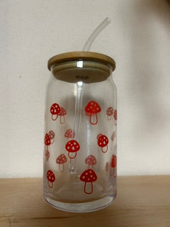 Reusable Glass Mushroom Cup