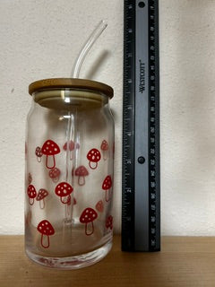 Reusable Glass Mushroom Cup