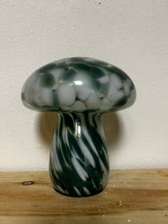 Green Glass Light-Up Mushroom