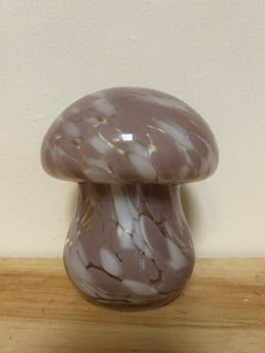 Small Pink Spotted Glass Mushroom Jar